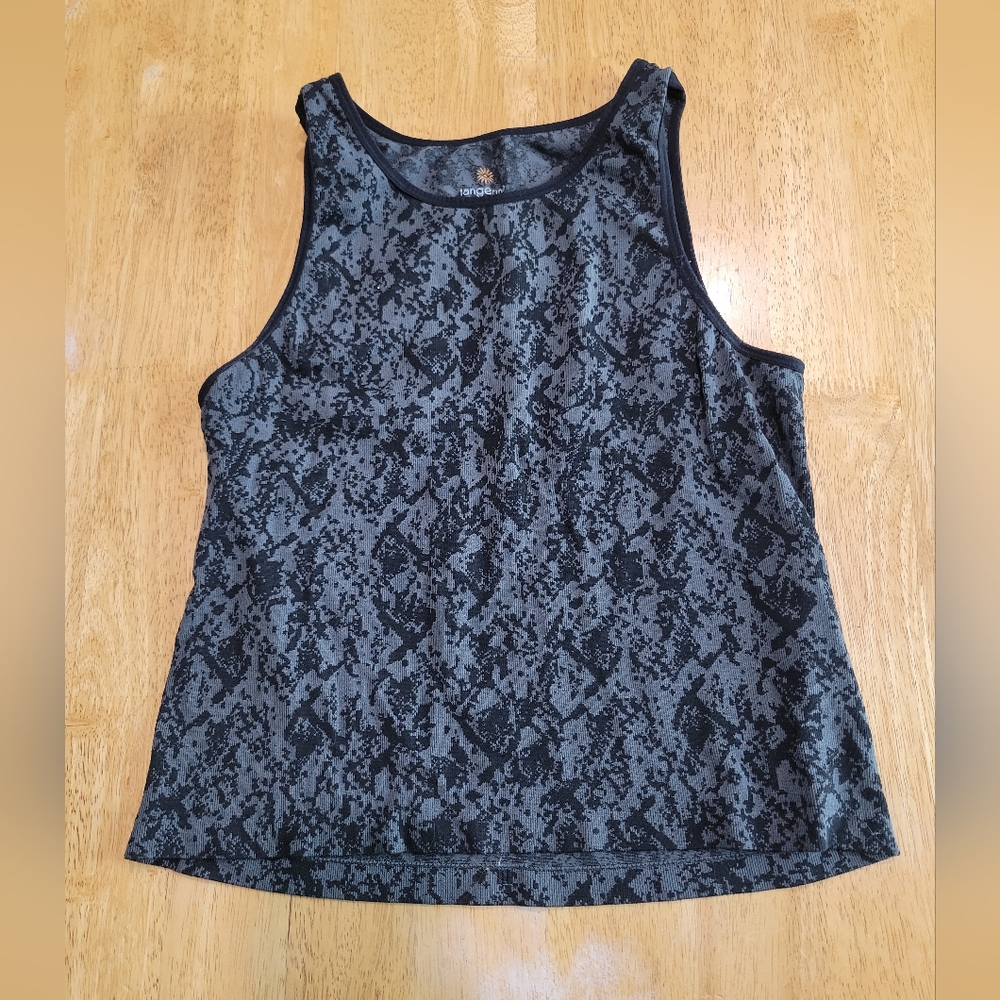🔥 Tangerine gray and black snakeskin print workout tank top shirt blouse